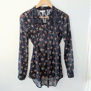 Lace Floral Blouse Top
